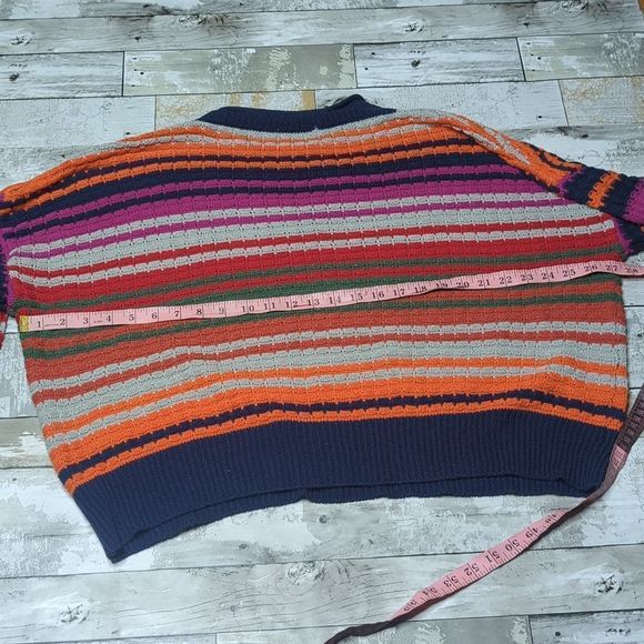 La biz ribbed knit colorful horizontal stripe Crewneck sweater - Picture 5 of 6